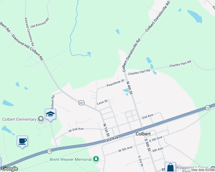 map of restaurants, bars, coffee shops, grocery stores, and more near 190 Peachtree Street in Colbert