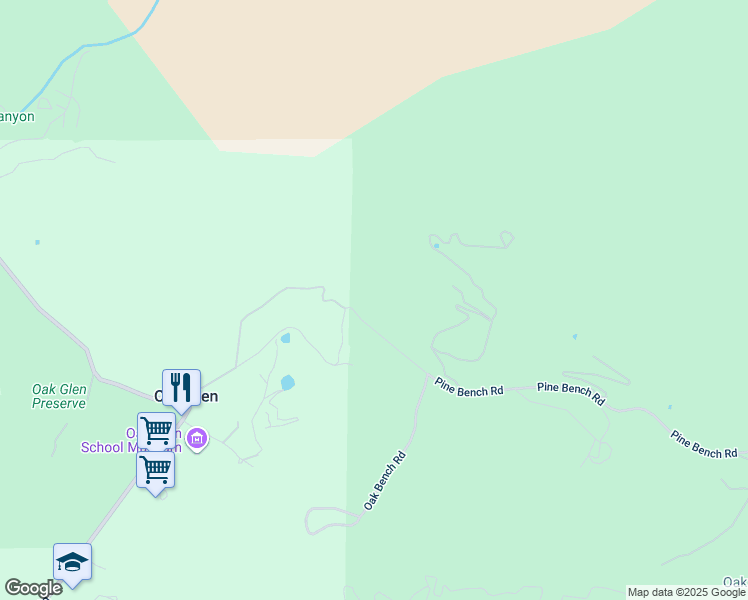 map of restaurants, bars, coffee shops, grocery stores, and more near Pine Bench Road in Oak Glen