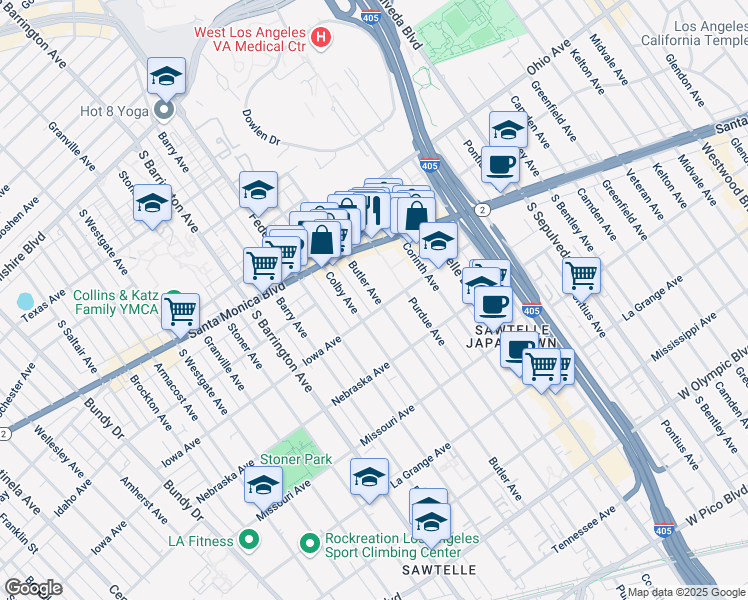 map of restaurants, bars, coffee shops, grocery stores, and more near 1659 Butler Avenue in Los Angeles