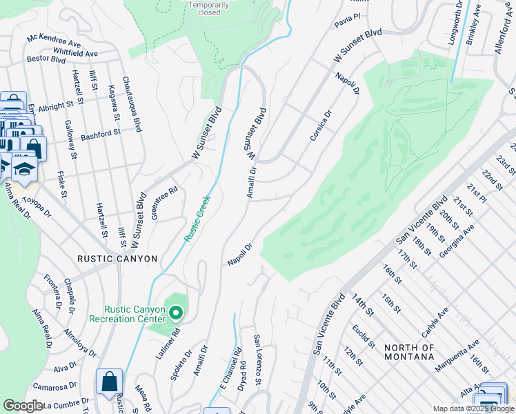 map of restaurants, bars, coffee shops, grocery stores, and more near 814 Toulon Drive in Los Angeles