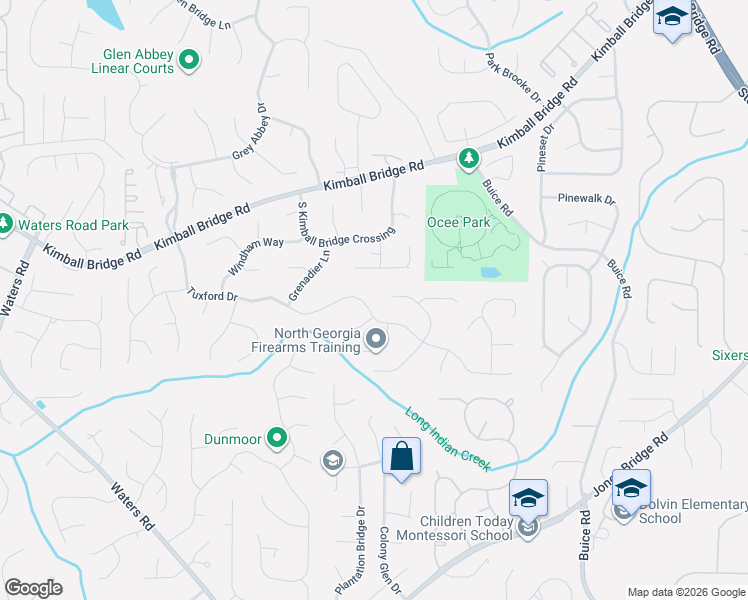 map of restaurants, bars, coffee shops, grocery stores, and more near 10545 Tuxford Drive in Alpharetta