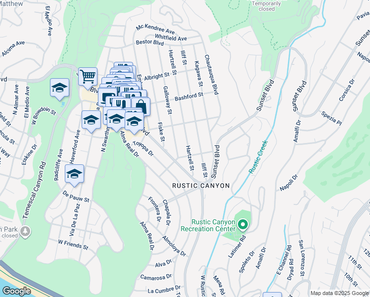 map of restaurants, bars, coffee shops, grocery stores, and more near 819 Hartzell Street in Los Angeles