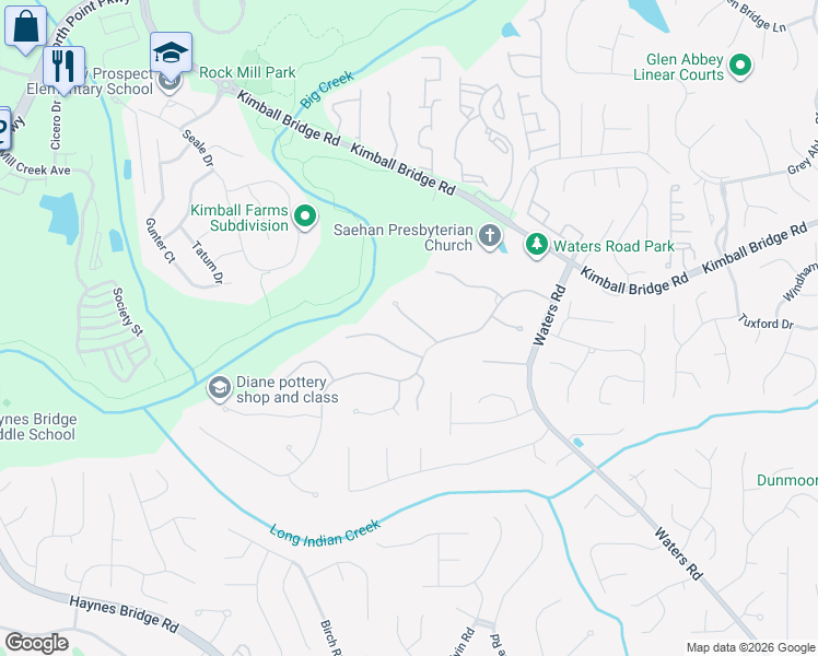 map of restaurants, bars, coffee shops, grocery stores, and more near 1520 Highview Pines Pass in Alpharetta