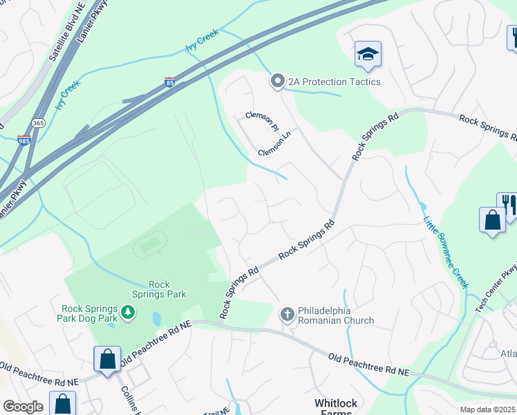 map of restaurants, bars, coffee shops, grocery stores, and more near 635 Piping Rock Point in Lawrenceville