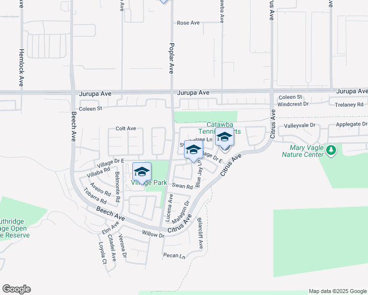 map of restaurants, bars, coffee shops, grocery stores, and more near 11499 Leatherleaf Road in Fontana