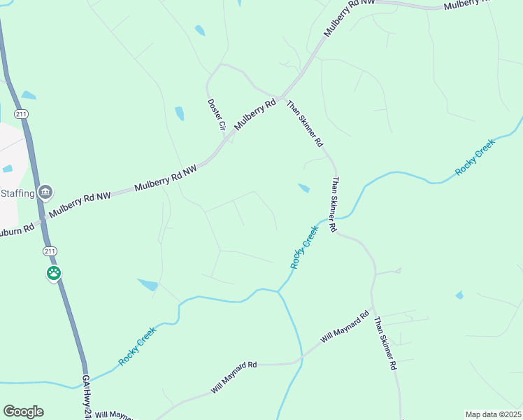 map of restaurants, bars, coffee shops, grocery stores, and more near 125 Hamway Lane in Winder