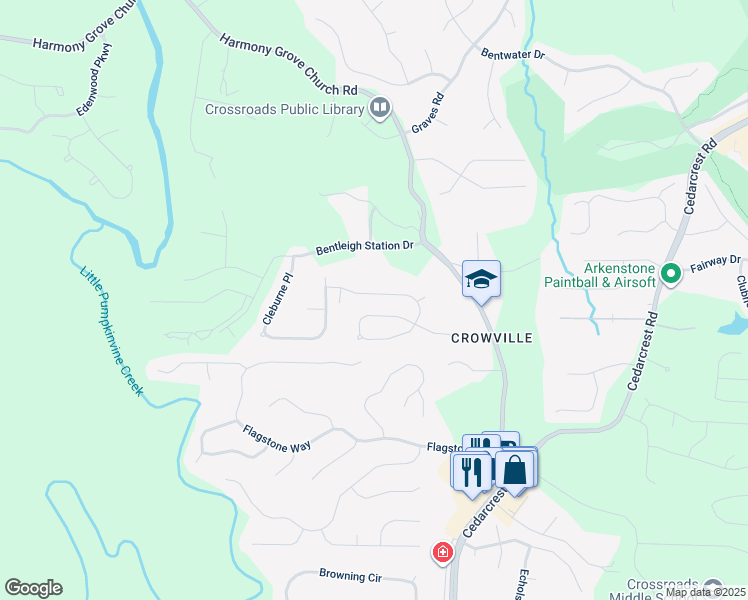 map of restaurants, bars, coffee shops, grocery stores, and more near 144 Oriole Path in Acworth