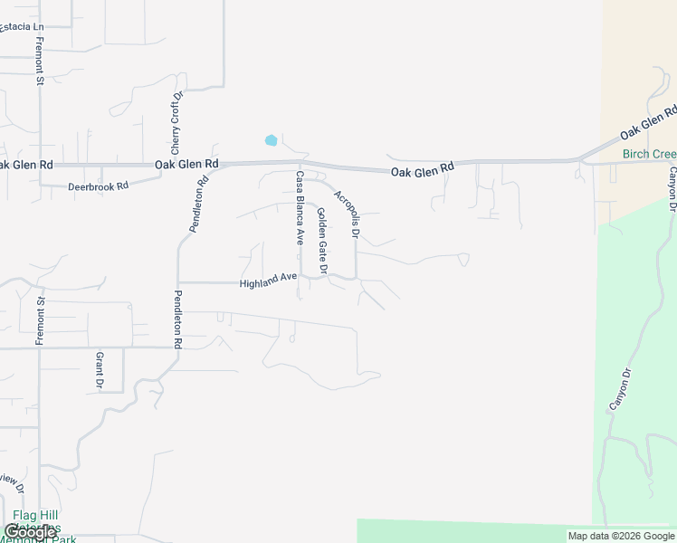 map of restaurants, bars, coffee shops, grocery stores, and more near 36352 Highland Avenue in Yucaipa