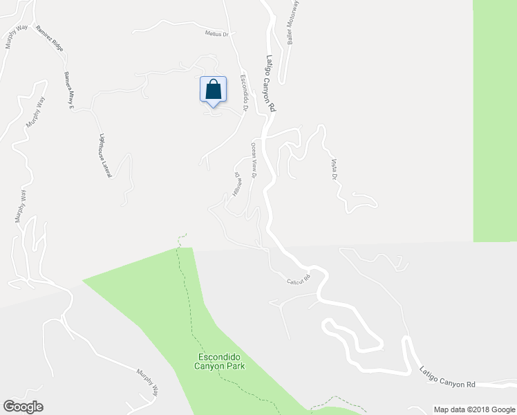 map of restaurants, bars, coffee shops, grocery stores, and more near Ocean View Drive in Malibu