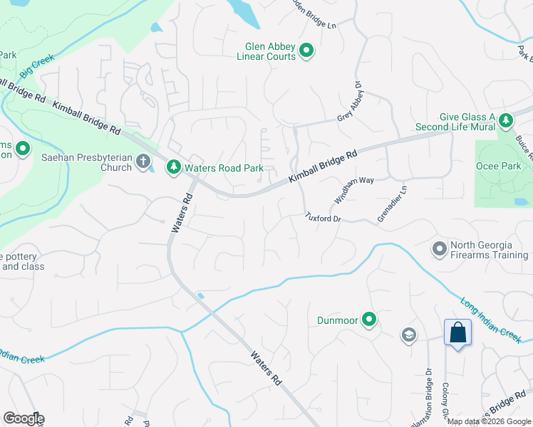 map of restaurants, bars, coffee shops, grocery stores, and more near 155 Sandridge Court in Alpharetta