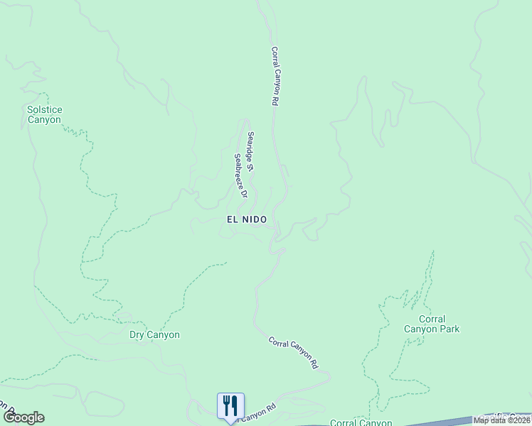 map of restaurants, bars, coffee shops, grocery stores, and more near 2950 Valmere Drive in Malibu