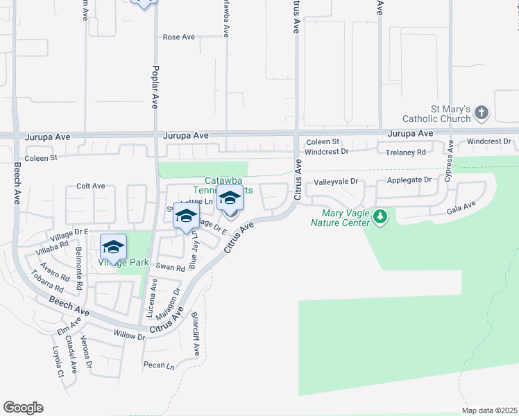 map of restaurants, bars, coffee shops, grocery stores, and more near 11484 Lime Orchard Lane in Fontana