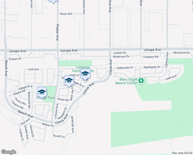 map of restaurants, bars, coffee shops, grocery stores, and more near 11484 Lime Orchard Lane in Fontana