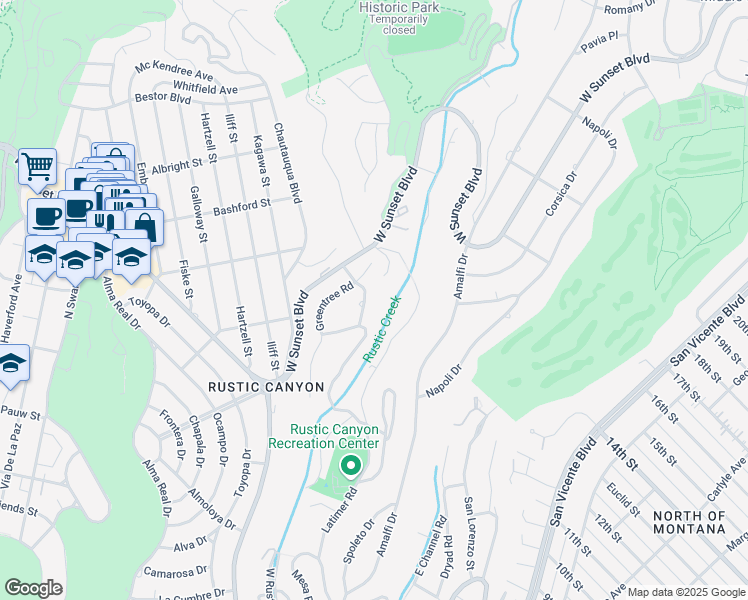 map of restaurants, bars, coffee shops, grocery stores, and more near 830 Brooktree Road in Los Angeles