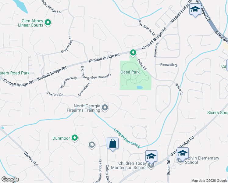 map of restaurants, bars, coffee shops, grocery stores, and more near 825 Ramsden Run in Alpharetta