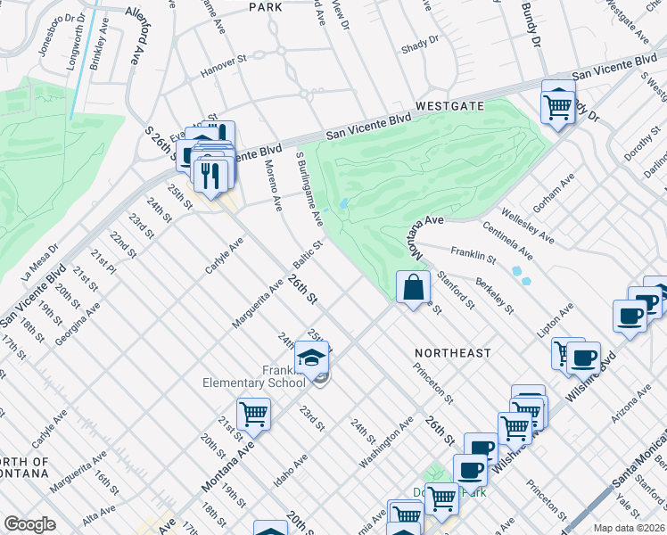 map of restaurants, bars, coffee shops, grocery stores, and more near 634 Moreno Avenue in Los Angeles
