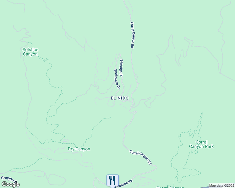 map of restaurants, bars, coffee shops, grocery stores, and more near 2878 Seabreeze Drive in Malibu