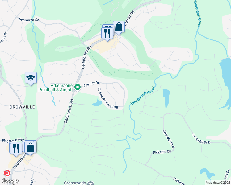 map of restaurants, bars, coffee shops, grocery stores, and more near 80 Lanier Ridge in Acworth