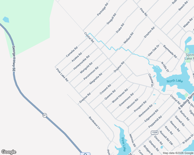 map of restaurants, bars, coffee shops, grocery stores, and more near Magnolia Road in Boiling Spring Lakes