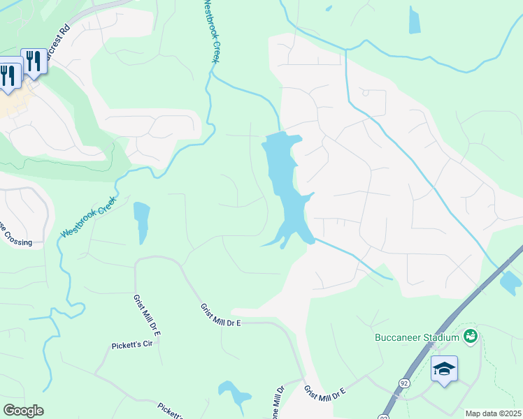 map of restaurants, bars, coffee shops, grocery stores, and more near 427 Picketts Lake Drive in Acworth
