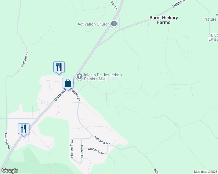 map of restaurants, bars, coffee shops, grocery stores, and more near 261 Kelley Lane in Dallas