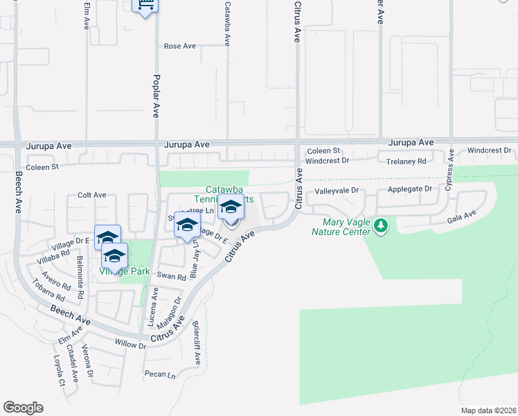 map of restaurants, bars, coffee shops, grocery stores, and more near 11460 Lime Orchard Lane in Fontana