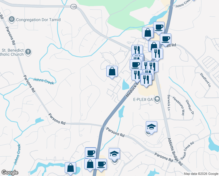 map of restaurants, bars, coffee shops, grocery stores, and more near 6024 Galewind Court in Duluth
