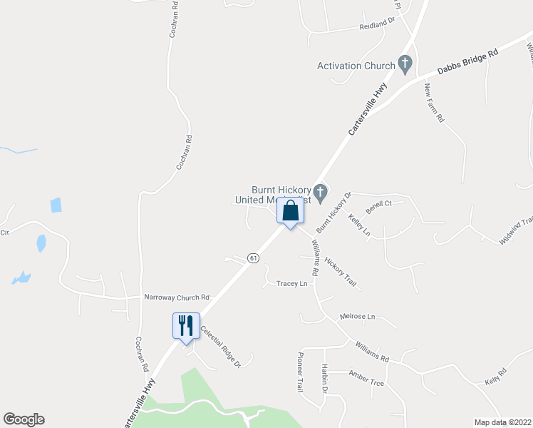 map of restaurants, bars, coffee shops, grocery stores, and more near 67 Hickory Lane in Dallas