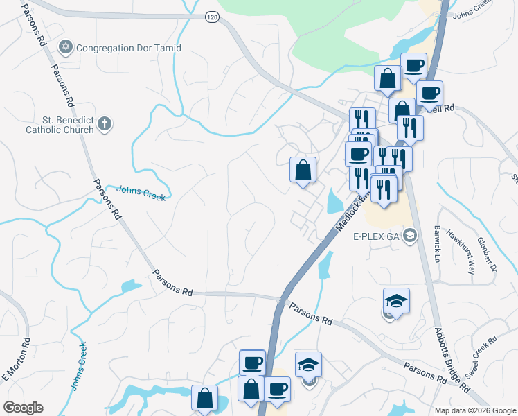 map of restaurants, bars, coffee shops, grocery stores, and more near 10925 Glenhurst Pass in Duluth