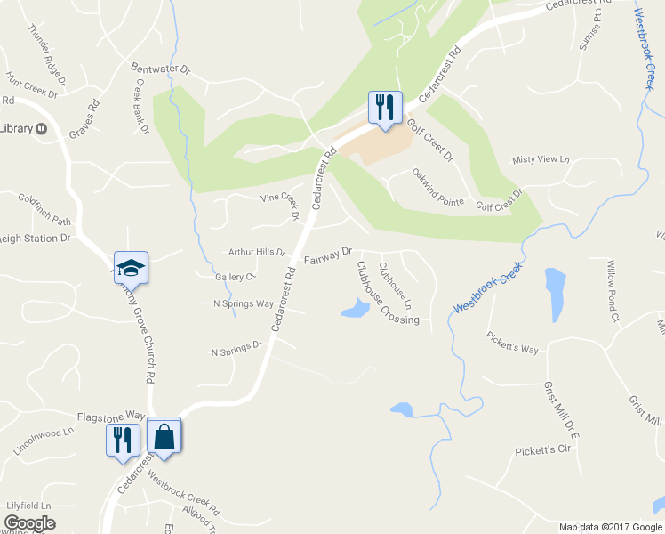map of restaurants, bars, coffee shops, grocery stores, and more near 96 Fairway Drive in Acworth
