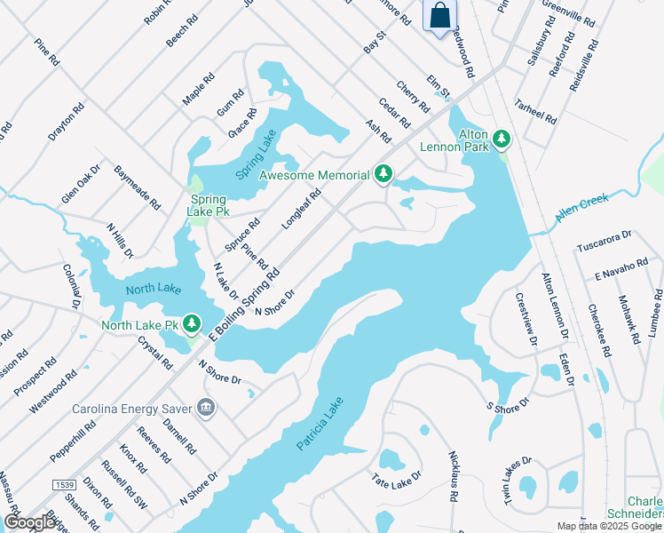 map of restaurants, bars, coffee shops, grocery stores, and more near 1244 North Shore Drive in Southport