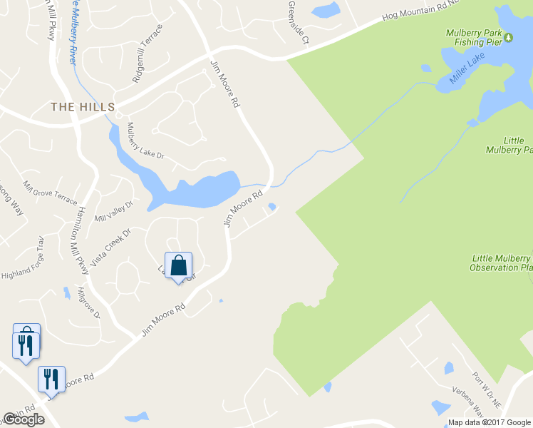 map of restaurants, bars, coffee shops, grocery stores, and more near 3425 Brightmoore Court Northeast in Dacula