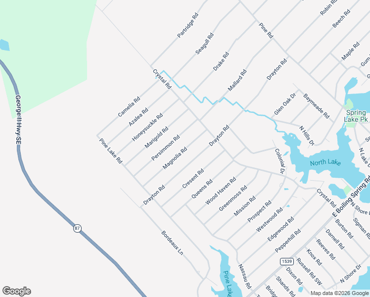 map of restaurants, bars, coffee shops, grocery stores, and more near Magnolia Road in Boiling Spring Lakes