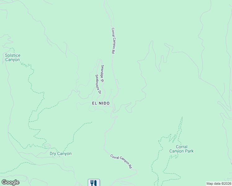 map of restaurants, bars, coffee shops, grocery stores, and more near 2900 Corral Canyon Road in Malibu