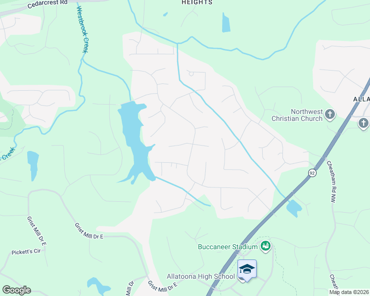 map of restaurants, bars, coffee shops, grocery stores, and more near 37 Picketts Forge Drive West in Acworth