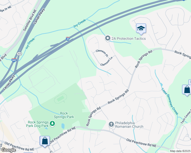 map of restaurants, bars, coffee shops, grocery stores, and more near 3014 Volland Grove Trail in Lawrenceville