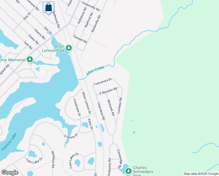 map of restaurants, bars, coffee shops, grocery stores, and more near 1721 East Navaho Road in Southport