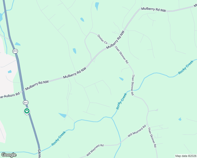 map of restaurants, bars, coffee shops, grocery stores, and more near 114 Hamway Lane in Winder