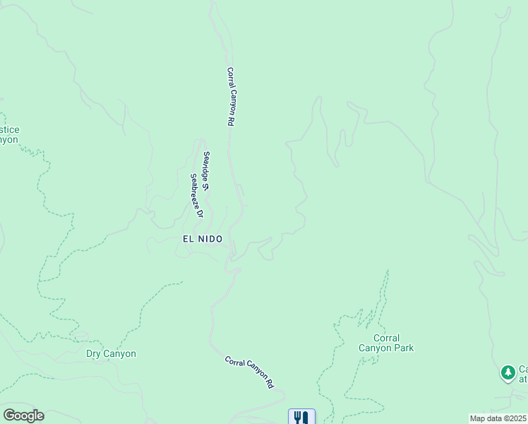 map of restaurants, bars, coffee shops, grocery stores, and more near 2900 Corral Canyon Road in Malibu