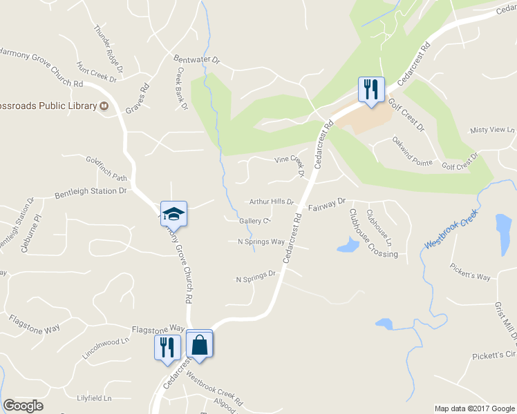 map of restaurants, bars, coffee shops, grocery stores, and more near 155 Arthur Hills Drive in Acworth