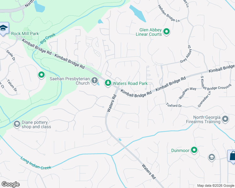 map of restaurants, bars, coffee shops, grocery stores, and more near 415 Lyerly Pointe in Alpharetta