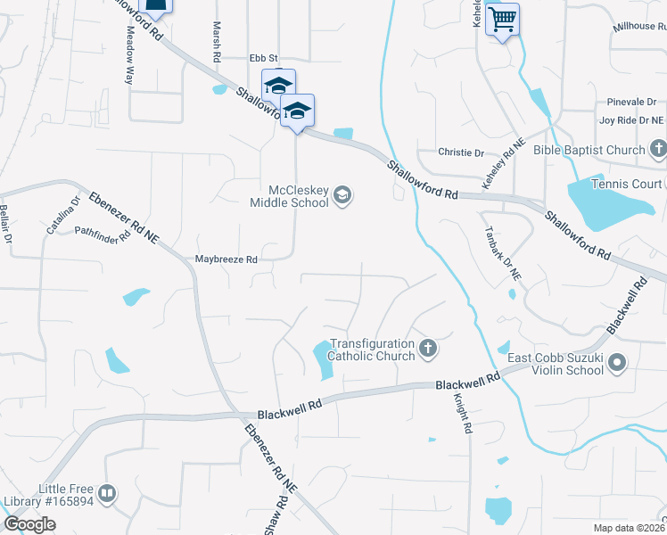 map of restaurants, bars, coffee shops, grocery stores, and more near 1775 Apple Boulevard in Marietta