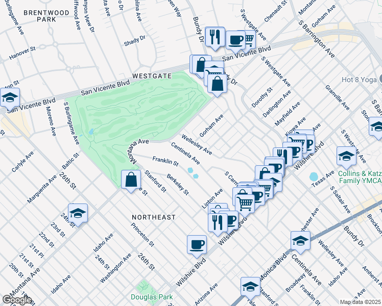 map of restaurants, bars, coffee shops, grocery stores, and more near 907 Centinela Avenue in Santa Monica