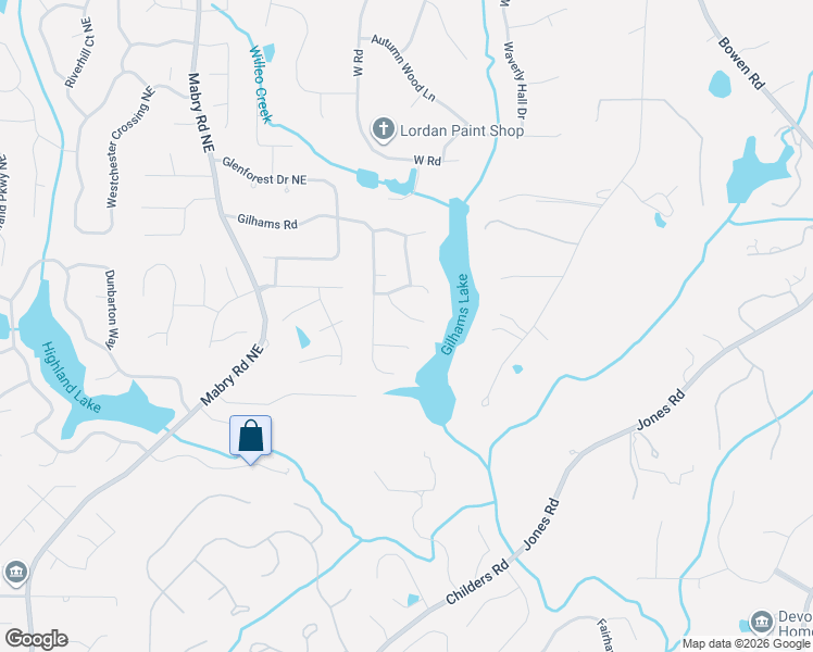 map of restaurants, bars, coffee shops, grocery stores, and more near 4043 Thessa Cove in Roswell