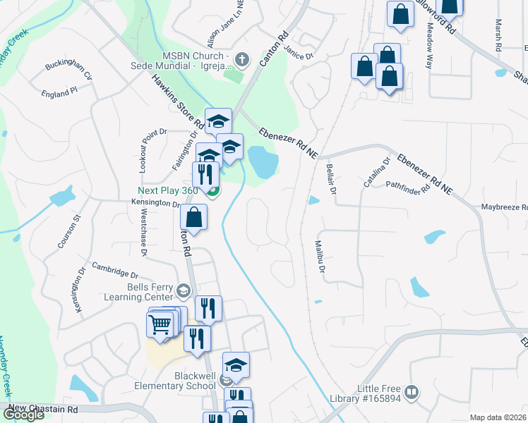 map of restaurants, bars, coffee shops, grocery stores, and more near 902 Old Farm Walk in Marietta