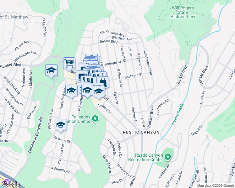 map of restaurants, bars, coffee shops, grocery stores, and more near 900 Fiske Street in Los Angeles