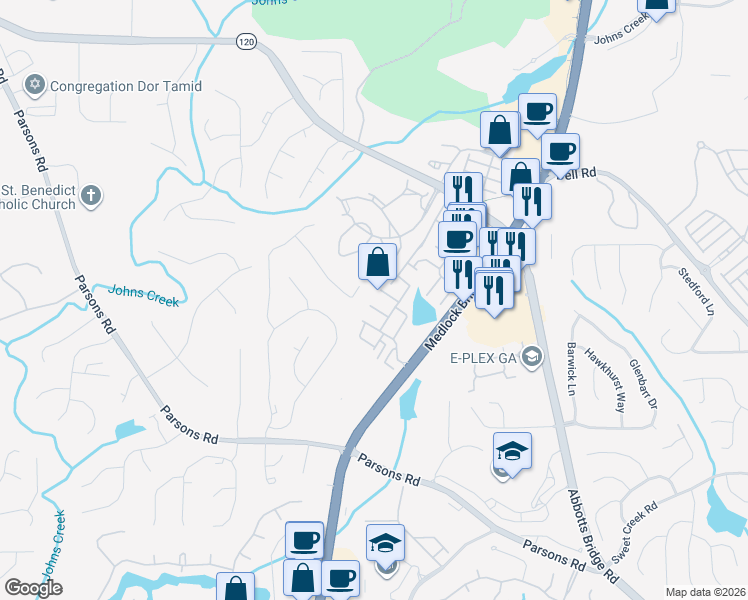 map of restaurants, bars, coffee shops, grocery stores, and more near 6024 Galewind Court in Duluth