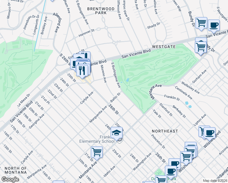 map of restaurants, bars, coffee shops, grocery stores, and more near 580 Moreno Avenue in Los Angeles