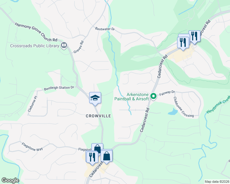 map of restaurants, bars, coffee shops, grocery stores, and more near 239 Gallery Court in Acworth