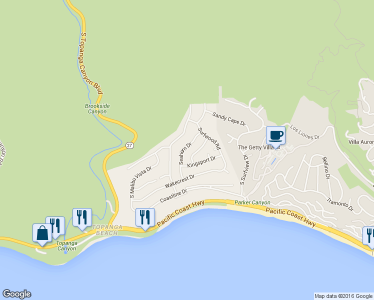 map of restaurants, bars, coffee shops, grocery stores, and more near 3704 Seahorn Drive in Malibu
